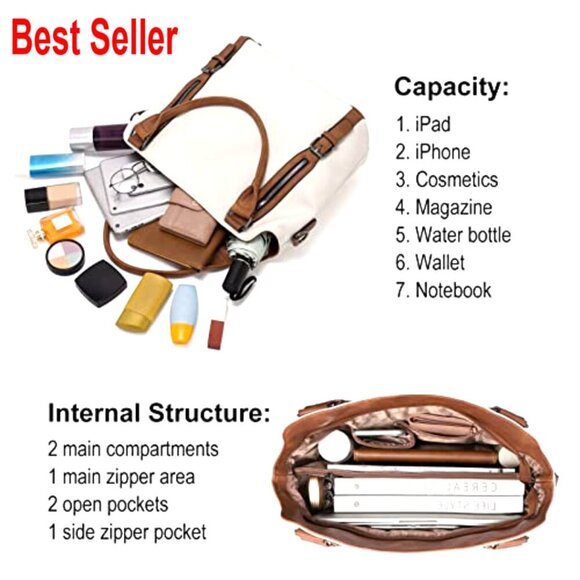 Large Vegan Leather Hobo Bag with Multiple Pockets  Large Vegan Leather Hobo Bag with Adjustable Strap, Multiple Pockets